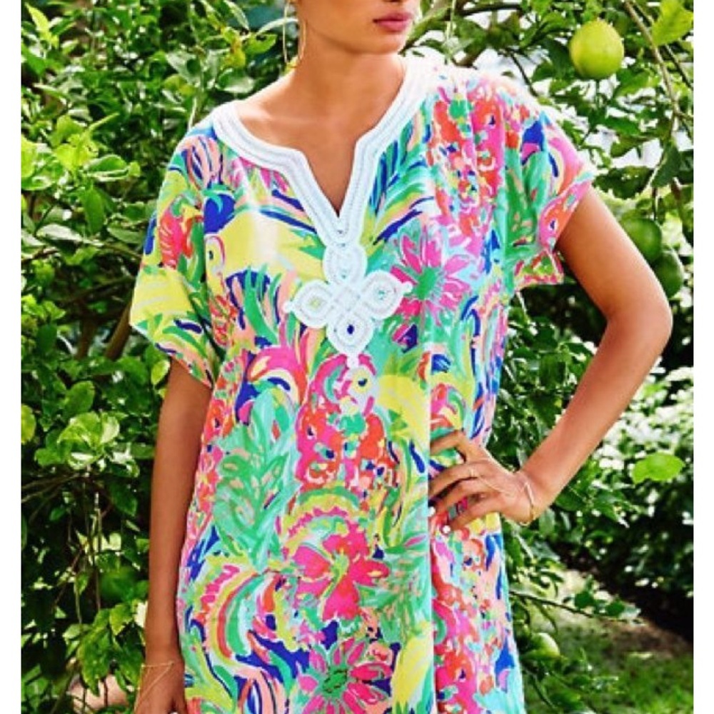Lilly Pulitzer HARLOW TUNIC DRESS Multi Casa Banana sz L - Picture 2 of 10
